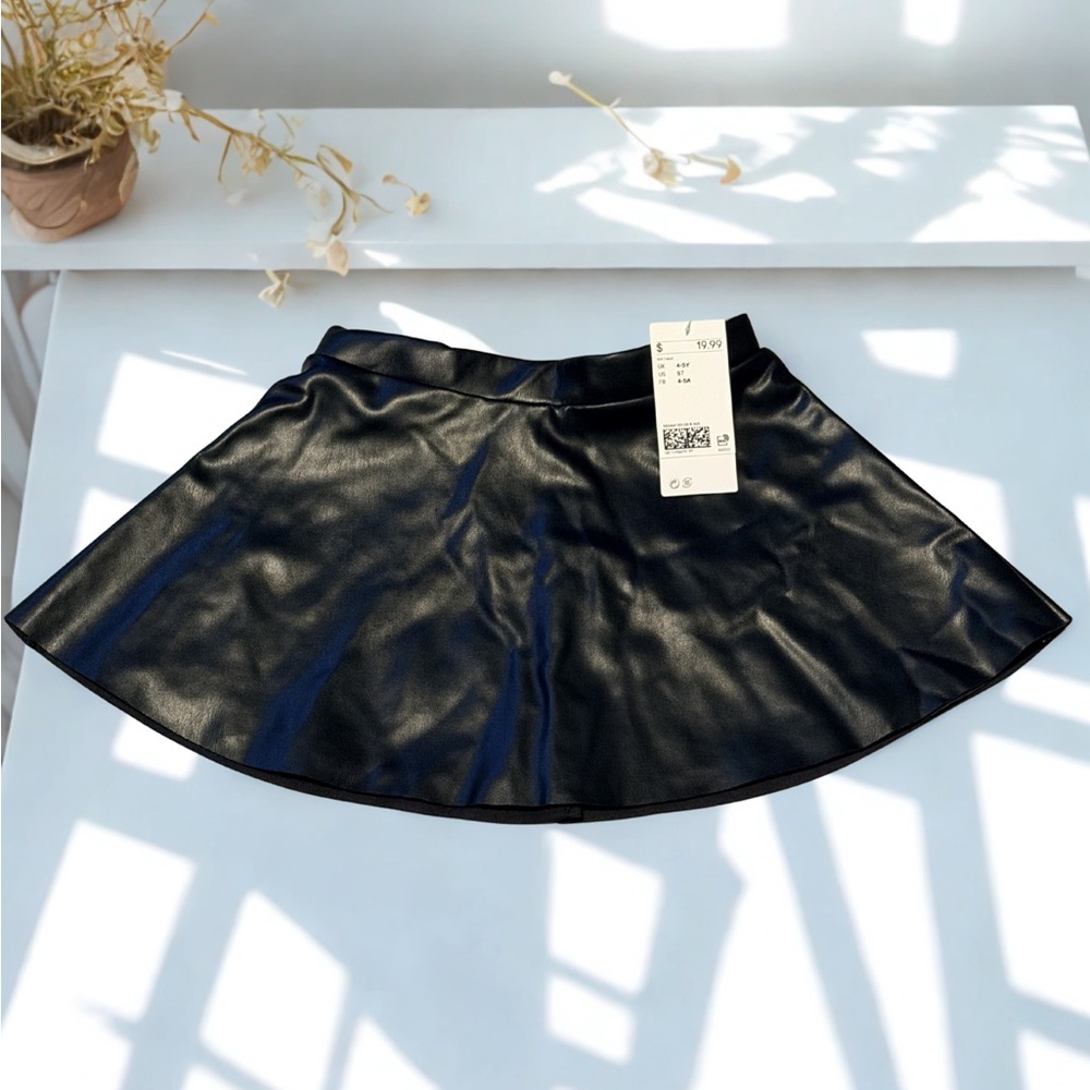 Elegant Black Leather Skirt 5Toddler
